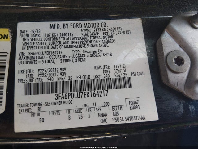 Продаж на аукціоні авто 2014 Ford Fusion Hybrid Se, vin: 3FA6P0LU7ER164217, номер лоту: 45286397