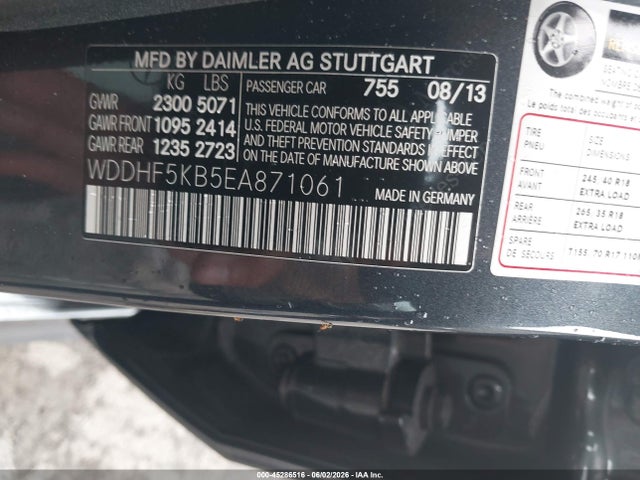 Продажа на аукционе авто 2014 Mercedes-benz E 350, vin: WDDHF5KB5EA871061, номер лота: 45286516