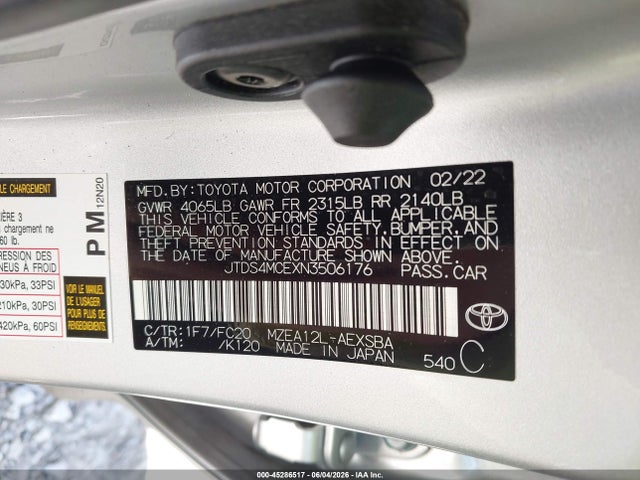 Toyota COROLLA SE 2022 JTDS4MCEXN3506176 Image 9