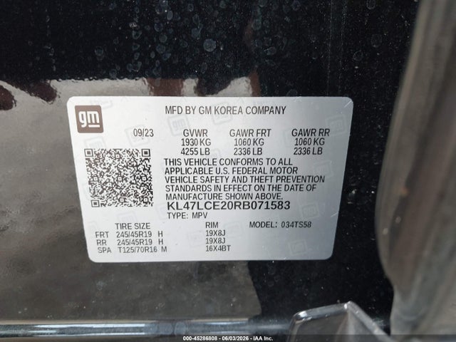 Aukcja sprzedaży 2024 Buick Envista Avenir Fwd, vin: KL47LCE20RB071583, numer aukcji: 45286808