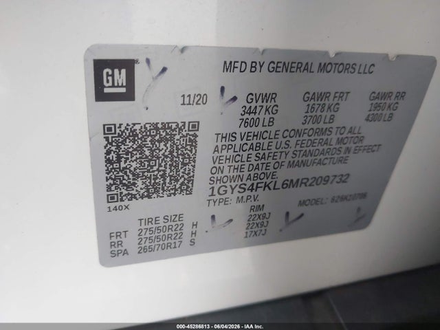 Продаж на аукціоні авто 2021 Cadillac Escalade 4wd Sport, vin: 1GYS4FKL6MR209732, номер лоту: 45286813