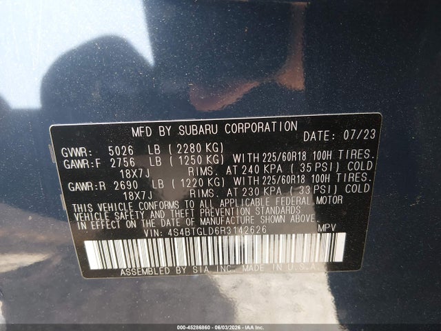 Продажа на аукционе авто 2024 Subaru Outback Onyx Edition Xt, vin: 4S4BTGLD6R3142626, номер лота: 45286860