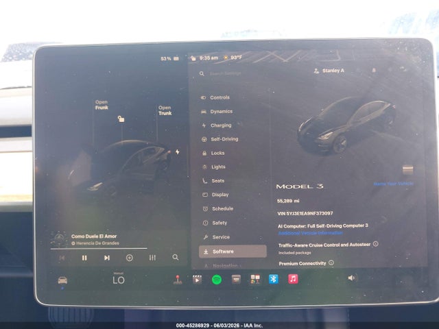 Aukcja sprzedaży 2022 Tesla Model 3 Rear-wheel Drive, vin: 5YJ3E1EA9NF373097, numer aukcji: 45286929