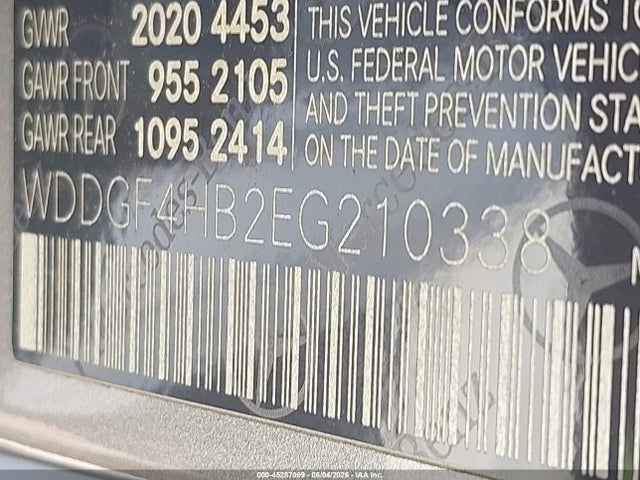 WDDGF4HB2EG210338 Mercedes-Benz C 250