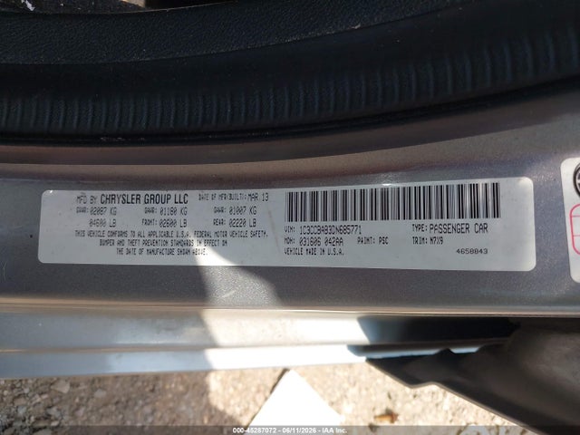 2013 Chrysler 200 Lx მანქანა იყიდება აუქციონზე, vin: 1C3CCBAB3DN685771, აუქციონის ნომერი: 45287072