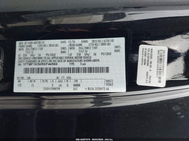 Ford F-150 Xl 2024 1FTMF1K56RKF44566 Image 9