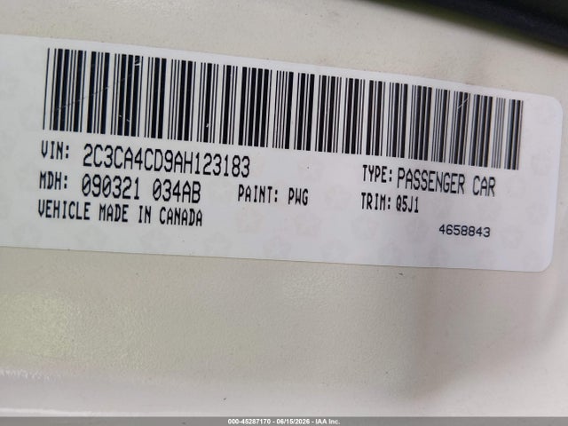 Aukcja sprzedaży 2010 Chrysler 300 Touring, vin: 2C3CA4CD9AH123183, numer aukcji: 45287170