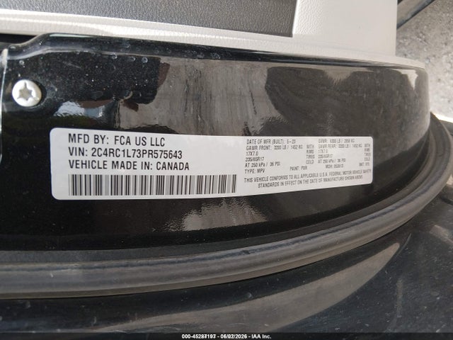 2023 Chrysler Pacifica Hybrid Touring L მანქანა იყიდება აუქციონზე, vin: 2C4RC1L73PR575643, აუქციონის ნომერი: 45287197
