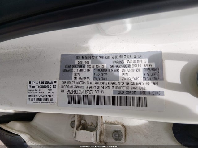 2020 Mazda Cx-30 Select Package მანქანა იყიდება აუქციონზე, vin: 3MVDMBCL0LM112806, აუქციონის ნომერი: 45287288