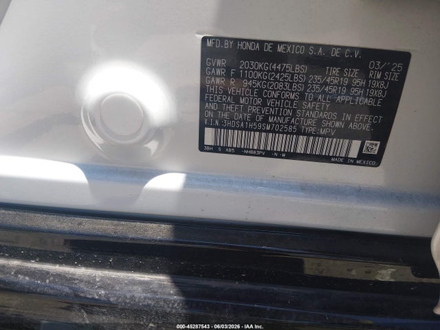 Aukcja sprzedaży 2025 Acura Adx A-spec, vin: 3HDSA1H59SM702585, numer aukcji: 45287543