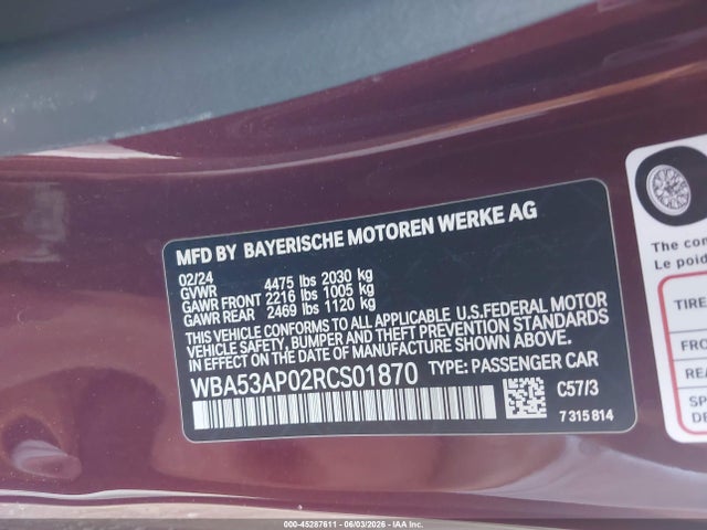 BMW 430I 2024 WBA53AP02RCS01870 Image 9