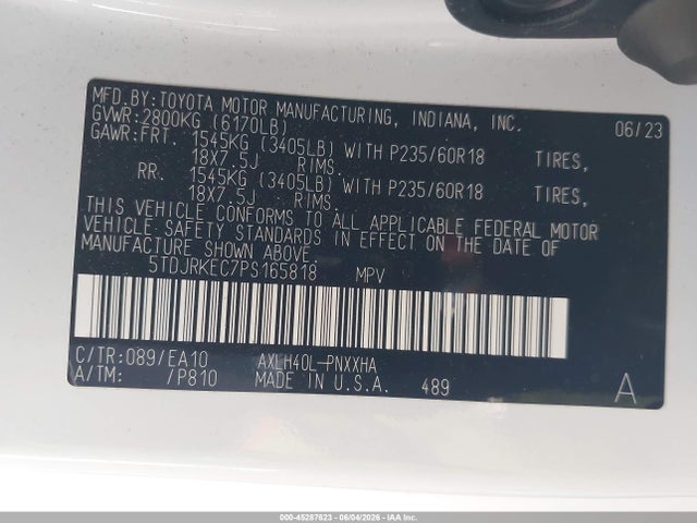 Toyota SIENNA XLE 2023 5TDJRKEC7PS165818 Image 9