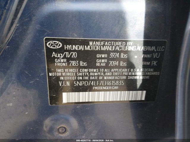 Hyundai ELANTRA SE 2020 5NPD74LF7LH615835 Image 9