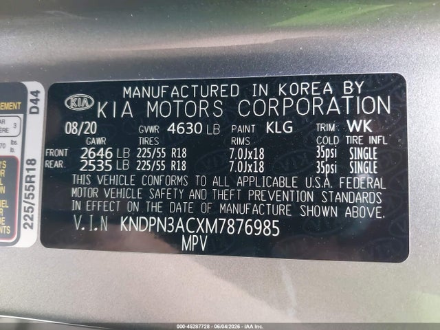 KIA Sportage Ex 2021 KNDPN3ACXM7876985 Image 9