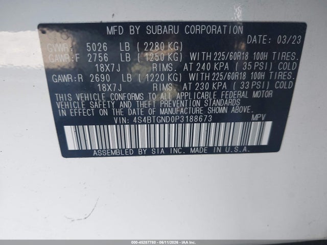 Subaru Outback Limited Xt 2023 4S4BTGND0P3188673 Image 9