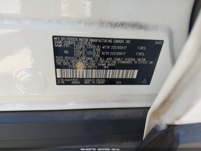 Toyota RAV4 LE 2022 2T3K1RFV9NC190771 Image 9