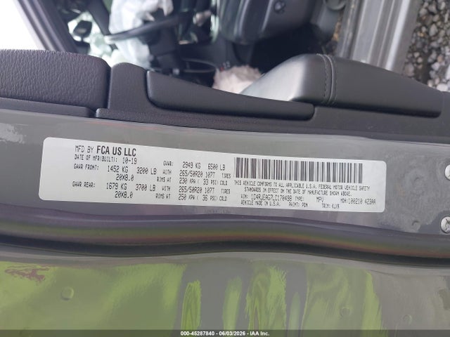 Auction sale of the 2020 Jeep Grand Cherokee Altitude 4x2, vin: 1C4RJEAG7LC170498, lot number: 45287840