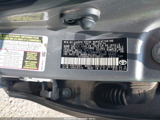 45287843 :رقم المزاد ، 5YFBURHE2EP138217 vin ، 2014 Toyota Corolla Le/le Plus/le Premium مزاد بيع
