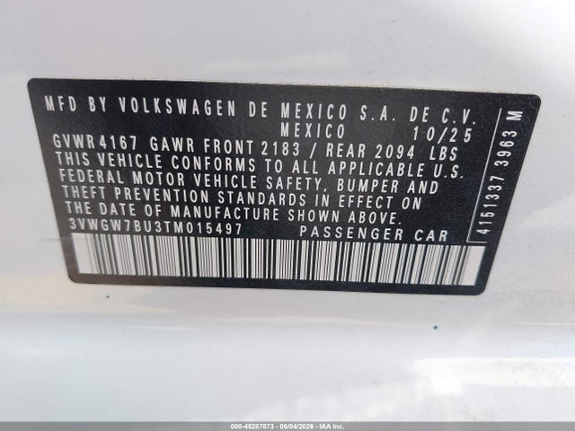 Volkswagen JETTA SEL 2026 3VWGW7BU3TM015497 Image 9