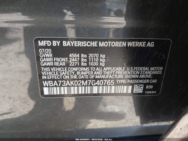 WBA73AK02M7G40765 BMW 228i Gran Coupe Xdrive