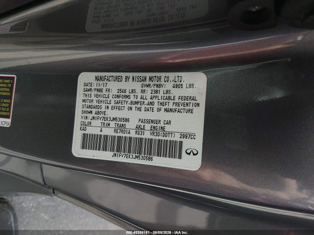 Продажа на аукционе авто 2018 Infiniti Q60 3.0t Red Sport 400, vin: JN1FV7EK3JM530586, номер лота: 45288161