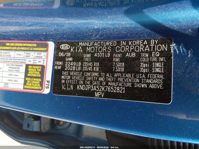 Aukcja sprzedaży 2019 Kia Soul +, vin: KNDJP3A52K7652821, numer aukcji: 45288212