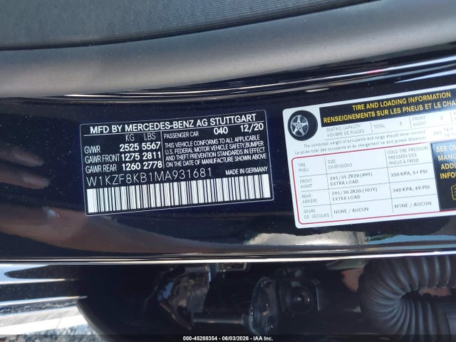 W1KZF8KB1MA931681 Mercedes-Benz Amg E 63 S 4matic+