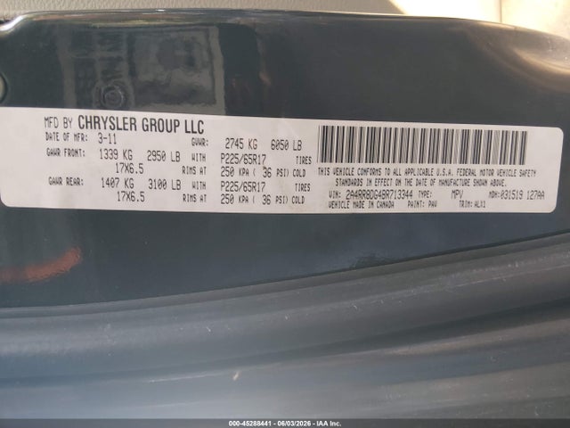 Продаж на аукціоні авто 2011 Chrysler Town & Country Touring-l, vin: 2A4RR8DG4BR713344, номер лоту: 45288441