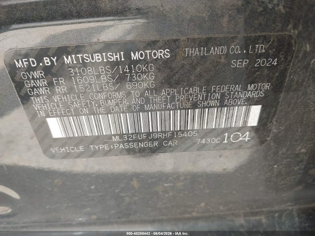 ML32FUFJ9RHF15405 Mitsubishi Mirage G4 Black Edition/es/le