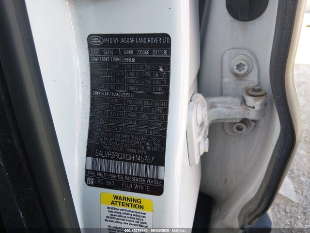 SALVP2BGXGH145767 Land Rover Range Rover Evoque Se/se Premium