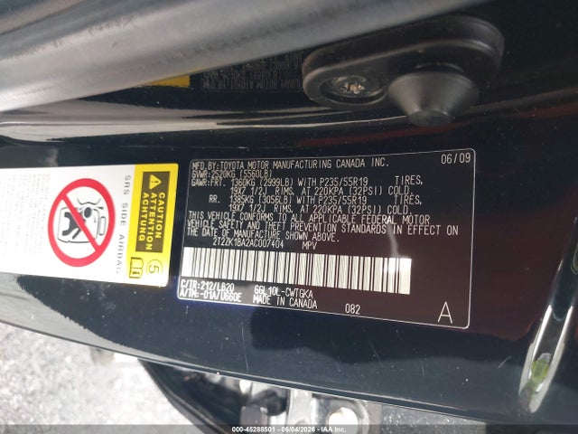 Продажа на аукционе авто 2010 Lexus Rx 350, vin: 2T2ZK1BA2AC007404, номер лота: 45288501