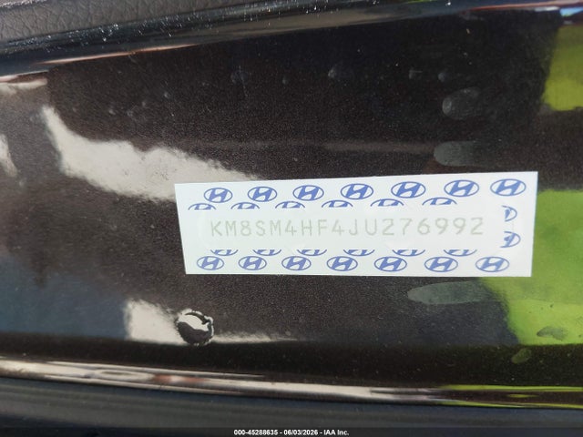 2018 Hyundai Santa Fe Se მანქანა იყიდება აუქციონზე, vin: KM8SM4HF4JU276992, აუქციონის ნომერი: 45288635