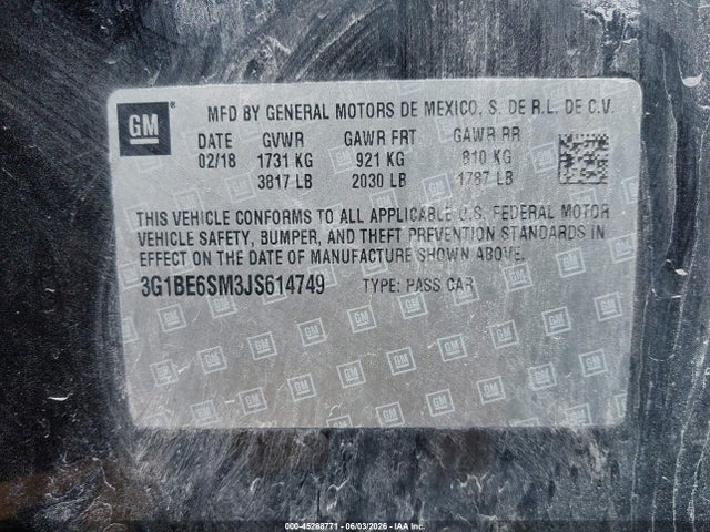 Chevrolet Cruze Lt Auto 2018 3G1BE6SM3JS614749 Image 9