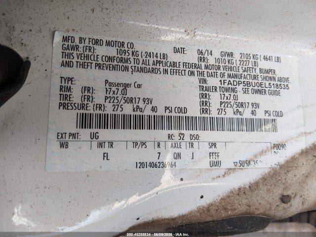 1FADP5BU0EL518535 Ford C-max Hybrid Sel