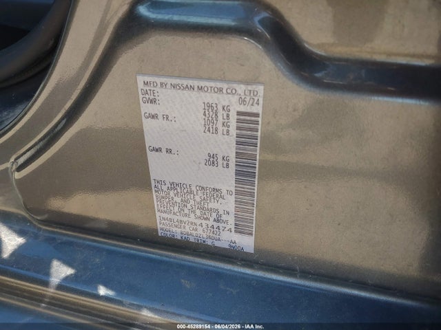 Продаж на аукціоні авто 2024 Nissan Altima S Fwd, vin: 1N4BL4BV2RN434474, номер лоту: 45289154