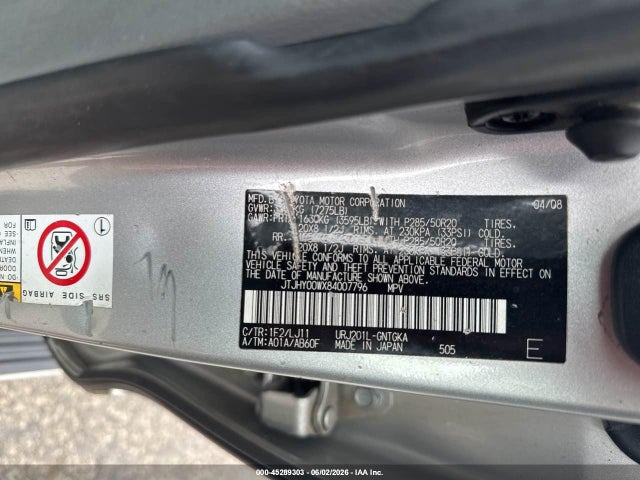 Aukcja sprzedaży 2008 Lexus Lx 570, vin: JTJHY00WX84007796, numer aukcji: 45289303