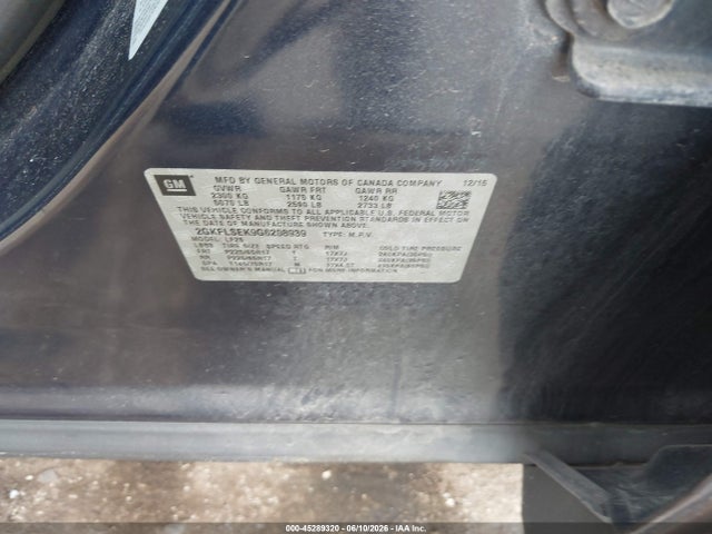 2016 Gmc Terrain Sle-1 მანქანა იყიდება აუქციონზე, vin: 2GKFLSEK9G6208939, აუქციონის ნომერი: 45289320