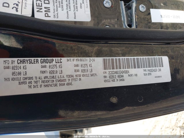 Продаж на аукціоні авто 2014 Dodge Charger Se, vin: 2C3CDXBG1EH245854, номер лоту: 45289349