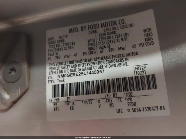 Ford Transit Connect Xl Passenger 2020 NM0GE9E25L1445957 Image 9