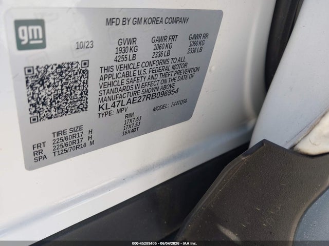 Aukcja sprzedaży 2024 Buick Envista Preferred Fwd, vin: KL47LAE27RB096954, numer aukcji: 45289405