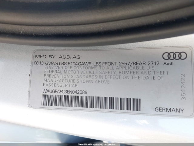Продажа на аукционе авто 2014 Audi A6 2.0t Premium, vin: WAUGFAFC3EN042089, номер лота: 45289428