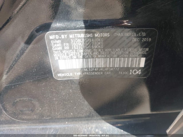 Mitsubishi Mirage G4 Le 2020 ML32F4FJ4LHF04772 Image 9