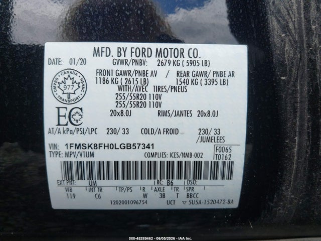 Ford Explorer Limited 2020 1FMSK8FH0LGB57341 Image 9