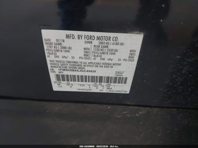 Ford Explorer 2018 1FM5K8B8XJGC45426 Image 9