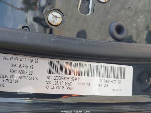 Dodge Challenger Sxt 2019 2C3CDZAG6KH524404 Image 9