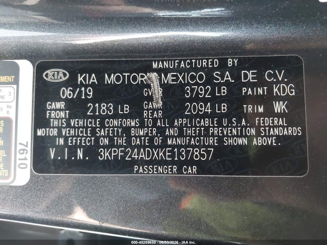 KIA Forte Lxs 2019 3KPF24ADXKE137857 Image 9