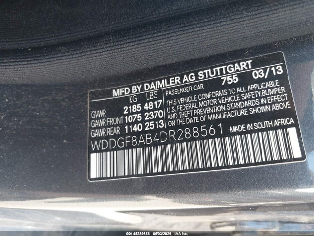 Aukcja sprzedaży 2013 Mercedes-benz C 300 Sport 4matic, vin: WDDGF8AB4DR288561, numer aukcji: 45289656