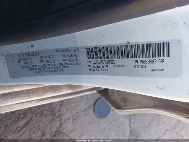 Aukcja sprzedaży 2015 Chrysler 200 Limited, vin: 1C3CCCAB5FN670522, numer aukcji: 45289766