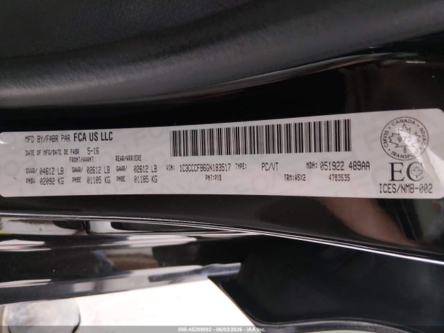 Chrysler 200 LX 2016 1C3CCCFB6GN183517 Image 9