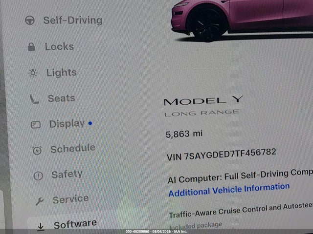 Продаж на аукціоні авто 2026 Tesla Model Y Premium Rear-wheel Drive/rear-wheel Drive, vin: 7SAYGDED7TF456782, номер лоту: 45289890